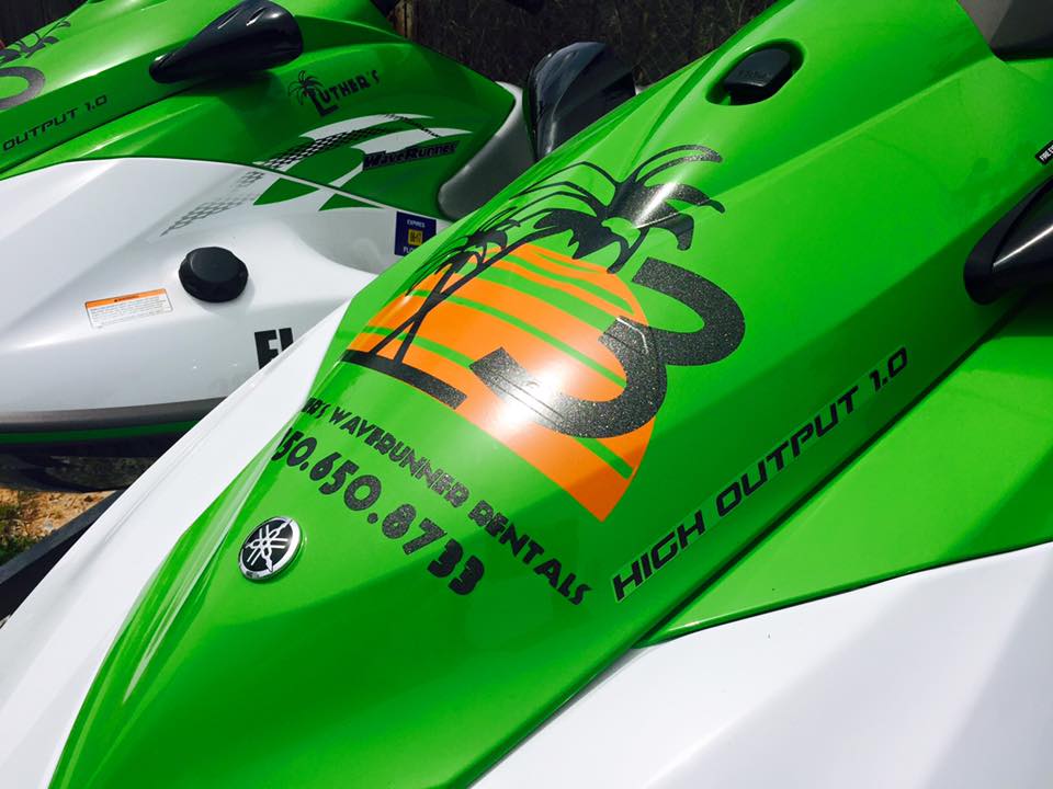 Close-up of a green Luther's WaveRunner
